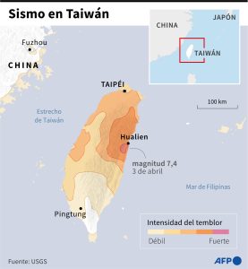 infografia terremoto en Taiwán