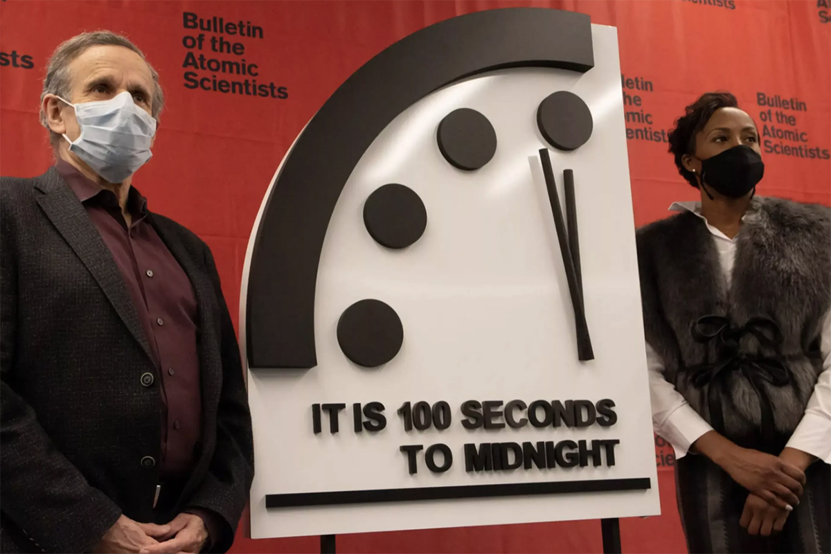 En el Reloj del Juicio Final faltan 100 segundos para la medianoche. Foto: Thomas Gaulkin/Bulletin of the Atomic Scientists