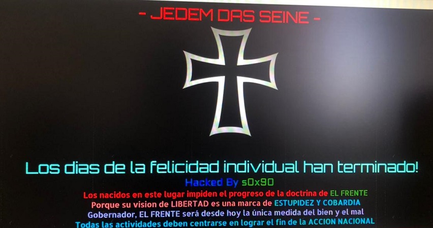Foto: Página web del IEE Aguascalientes hackeada.