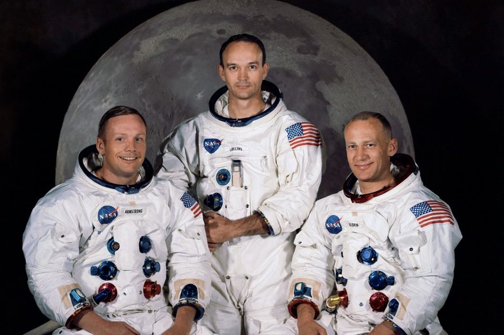 Retrato oficial de la tripulación del Apolo 11 (de izquierda a derecha) Neil A. Armstrong, comandante; Michael Collins, piloto de módulo; Edwin E. "Buzz" Aldrin, piloto del módulo lunar. (Foto: HO / NASA / AFP)