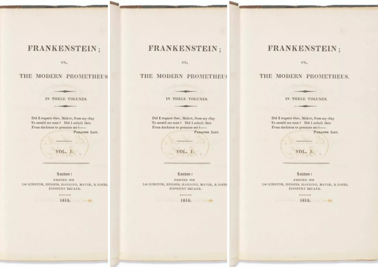 Primera edición de ‘Frankenstein’, de Mary Shelley, rompe récords: se vende en 1.17 mdd