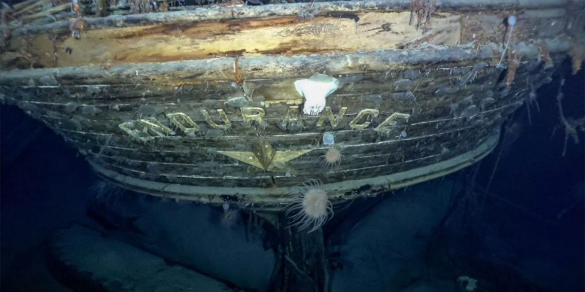 El nombre del barco es claramente visible en la popa. (Imagen: Fideicomiso del Patrimonio Marino de las Malvinas y National Geographic)