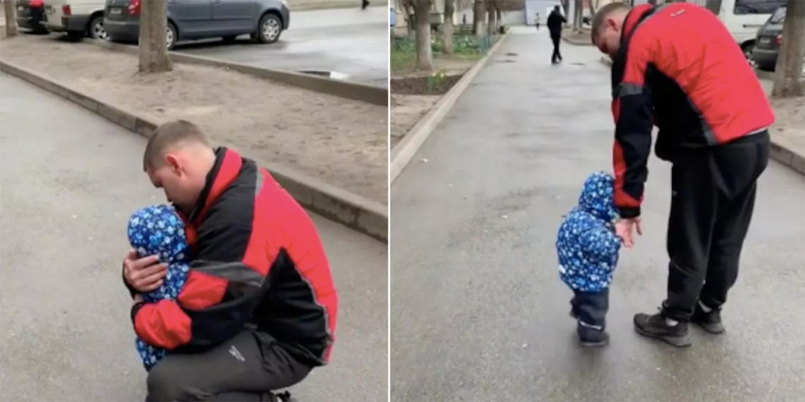 Tomas del video de Daniel, ucraniano de un año, reaccionando al sonido de las sirenas. El video provocó reacción en internet después de volverse viral. (Imagen: maravomara/TikTok)