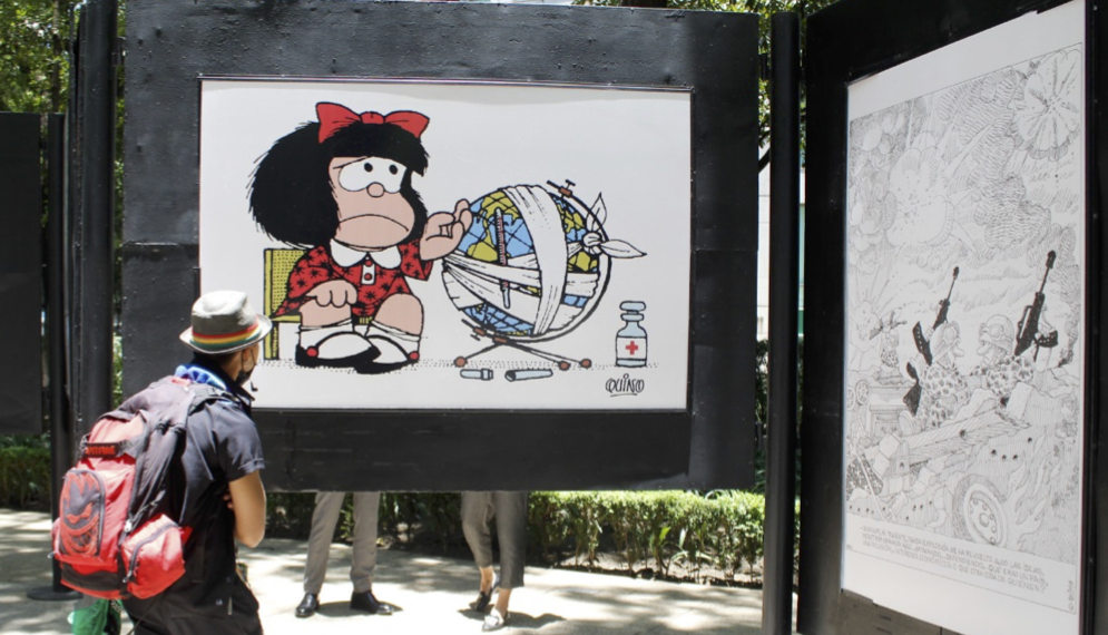 Los visitantes conocerán el surgimiento de “Mafalda”, trazo que el autor creó para un anuncio publicitario. (Foto: Secretaría de Cultura.