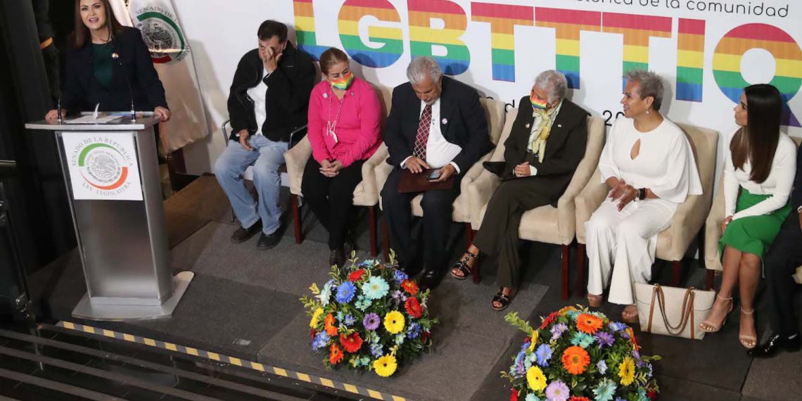 "Este es un pequeño homenaje en la casa del Federalismo, a la historia de lucha de la comunidad LGBTTTIQ+". (Foto: Senado de la República)