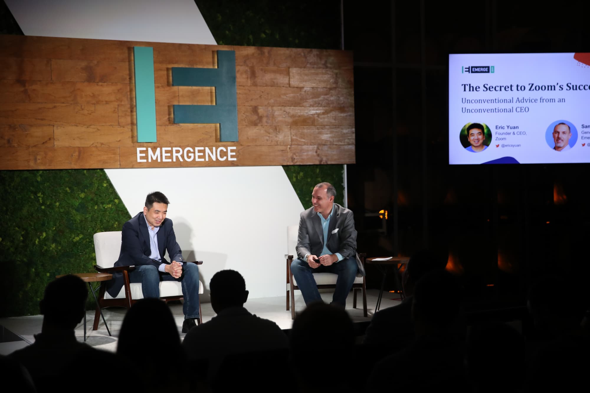 Subotovsky con Eric Yuan, fundador de Zoom durante el CEO Sumit de Emergence