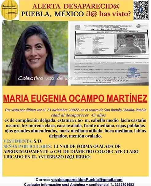 Hallan el cadáver de una mujer en La Malinche; podría ser de la psicóloga morelense María Eugenia Ocampo
