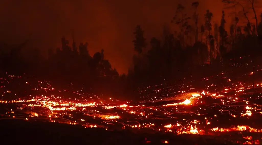 Más de 20 personas han muerto en cientos de incendios forestales provocados en medio de una ola de calor abrasador en el centro sur de Chile. (AFP)