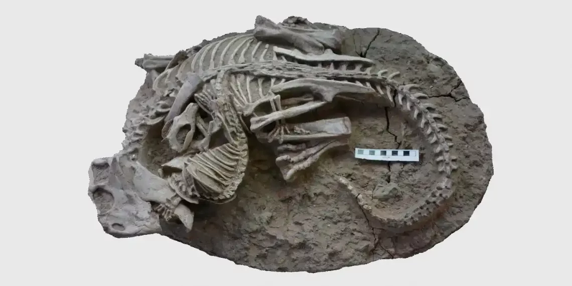 La escena de la pelea, representada en un fósil bien conservado descubierto en China, sugiere que los pequeños mamíferos se aprovecharon de los dinosaurios que gobernaron la tierra durante el período Cretácico. (AFP)