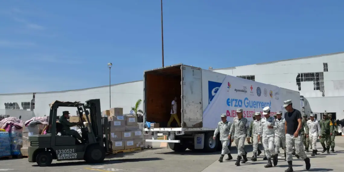 Llegan a Guerrero 40 toneladas de víveres enviadas desde Aguascalientes