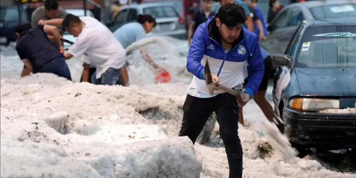 Granizada en Puebla