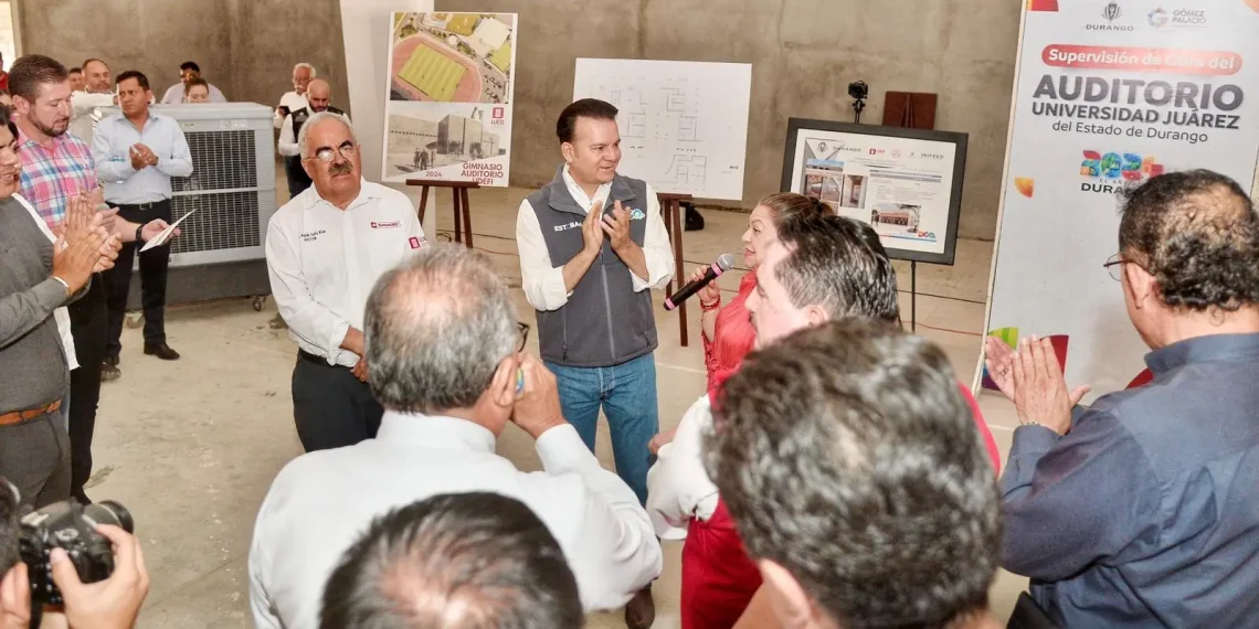 Supervisa gobernador Esteban Villegas la construcción de auditorio y cafetería en Facultad de Ingeniería de la UJED