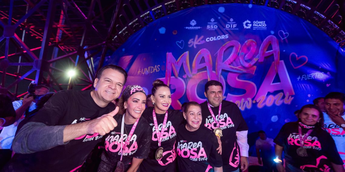 Carrera “Marea Rosa Glow 5k” en Durango contra el cáncer de mama en La Laguna