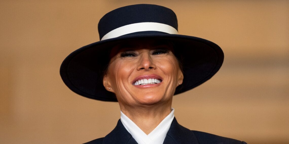 Melania Trump durante la investidura de su esposo.