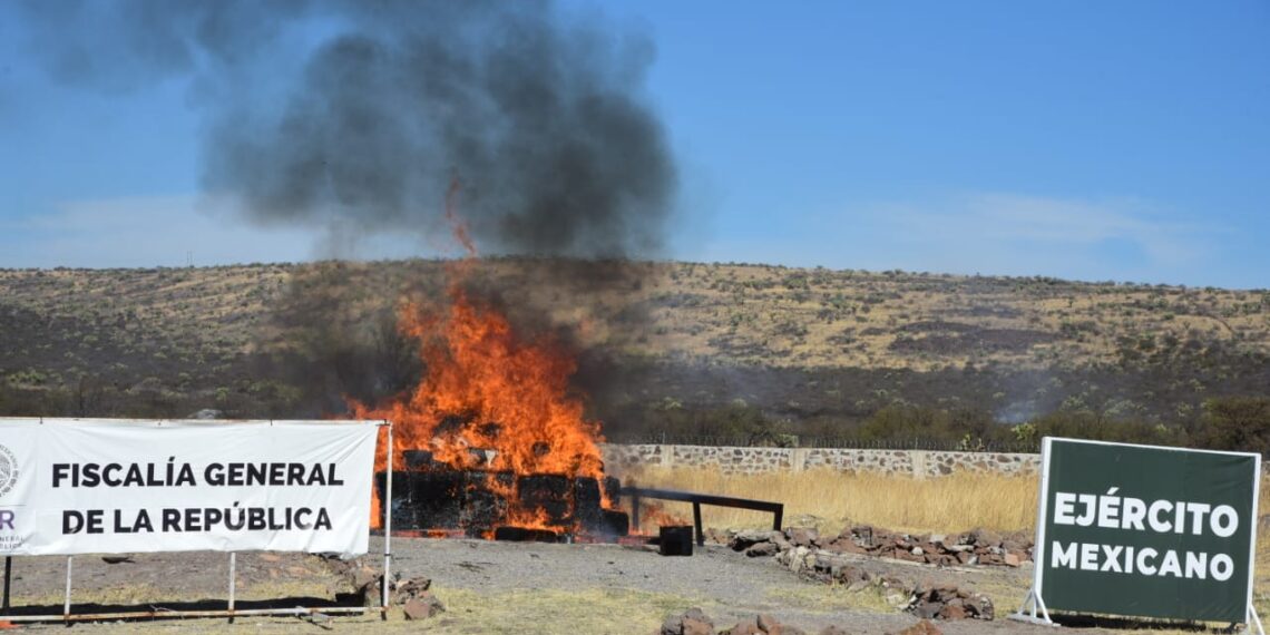 Incineran marihuana y otras drogas decomisadas en Durango