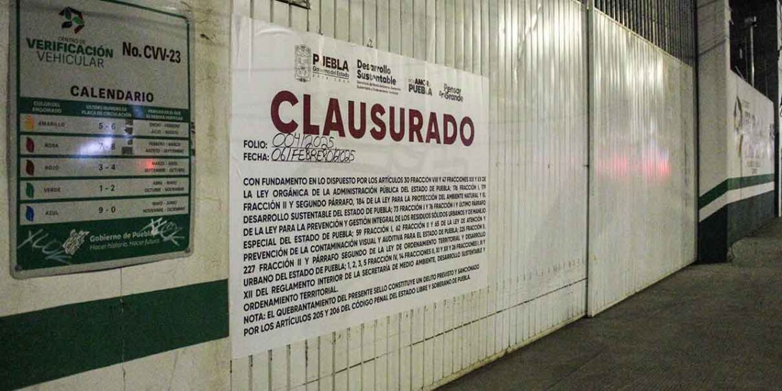 Por CORRUPCIÓN clausuran siete Verificentros de Puebla