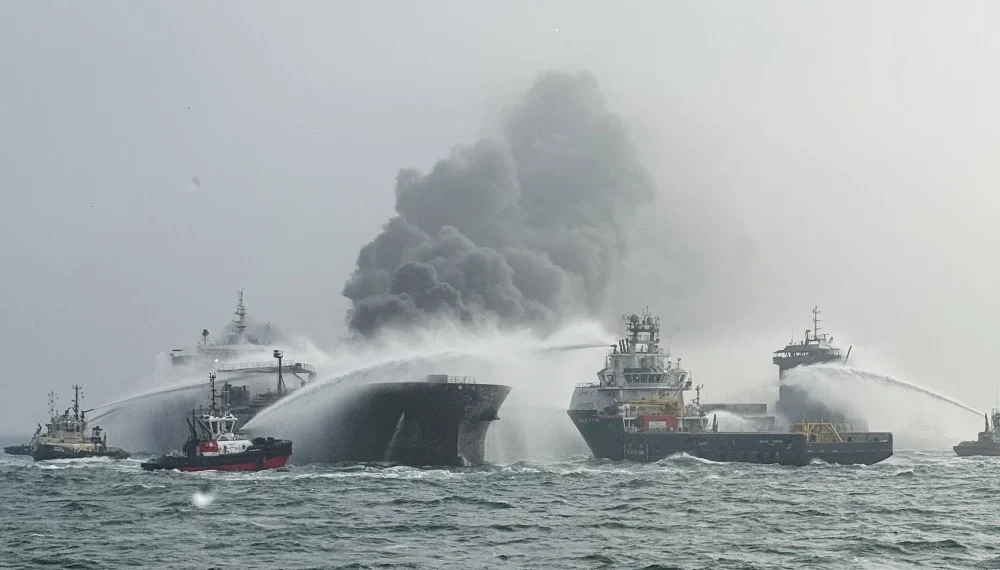 La costa oriental británica vivió la emergencia con el impacto de dos navíos de gran calado. (Getty Images)