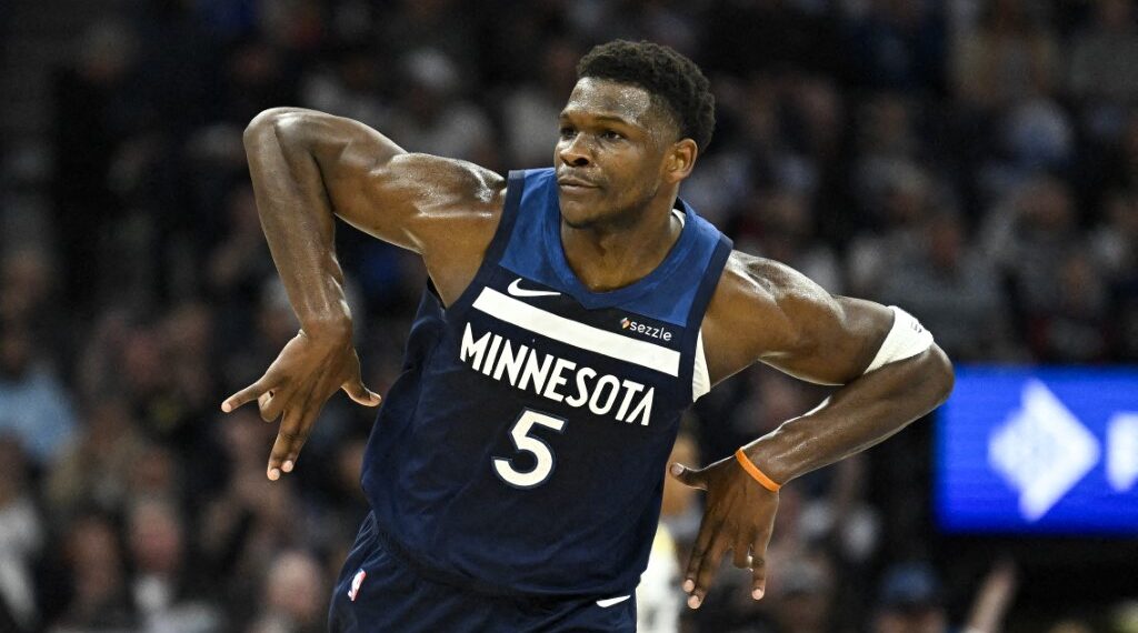 Anthony Edwards de los Timberwolves de Minnesota. (Photo by Stephen Maturen / GETTY IMAGES NORTH AMERICA / Getty Images via AFP)