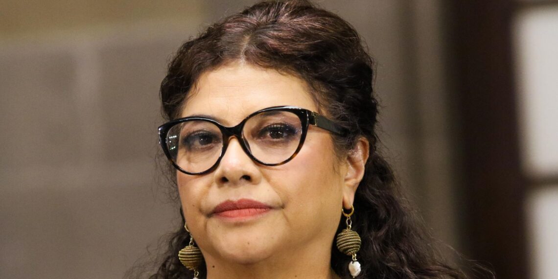 Clara Brugada, jefa de Gobierno de Ciudad de México,  ofreció un mensaje desde el Palacio del Ayuntamiento. (FOTO: VICTORIA VALTIERRA/CUARTOSCURO.COM)