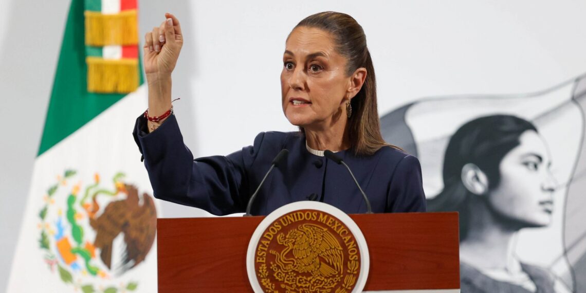 Claudia Sheinbaum, Presidenta de México, señaló a las movilizaciones de la CNTE quienes exigen la derogación de la Ley del ISSSTE DEL 2007. (FOTO: MOISES PABLO/CUARTOSCURO.COM)