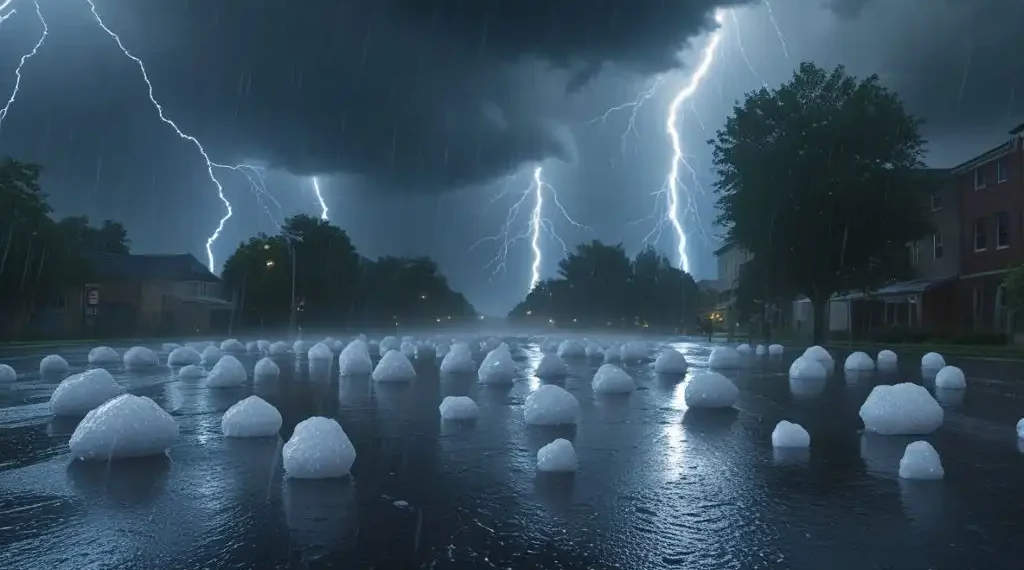 Según Victor Gensini, meteorólogo de la Universidad del Norte de Illinois en DeKalb, los modelos climáticos indican una tendencia hacia granizos de mayor tamaño y con un mayor potencial destructivo. (Creada por Leonardo.Ai)