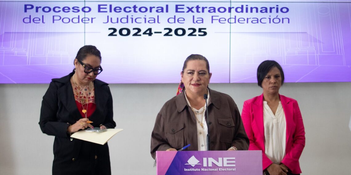 Guadalupe Taddei Zavala, presidenta del Instituto Nacional Electoral (INE) ofreció conferencia de prensa para hablar sobre los cómputos Distritales judiciales 2025, sin aún presentar resultados finales. (FOTO: ANDREA MURCIA /CUARTOSCURO.COM)