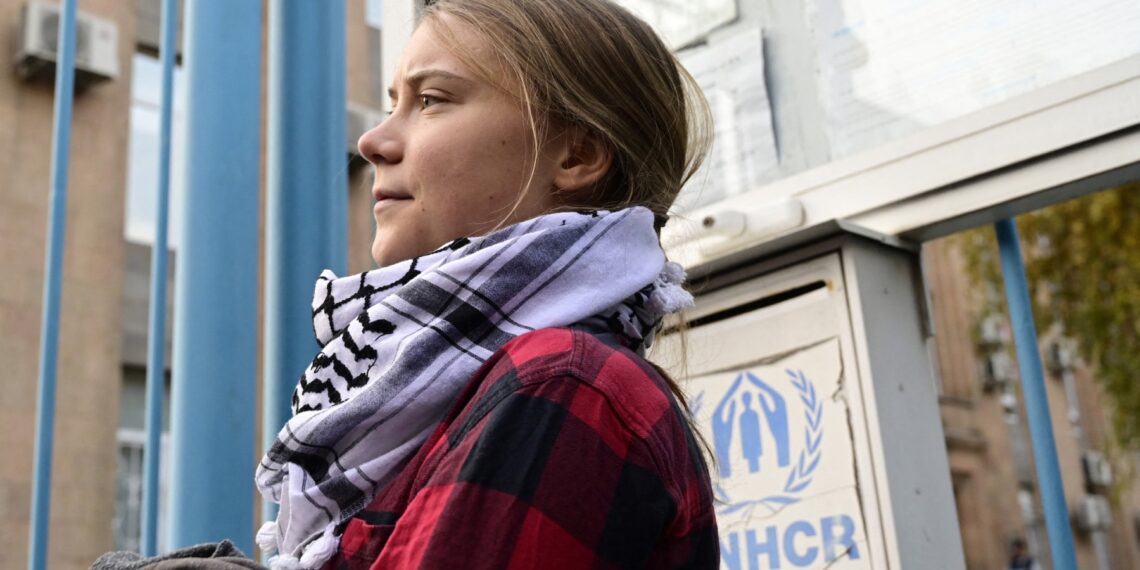 Greta Thunberg denunció haber sido secuestrado por el Ejército de Israel. (Photo by KAREN MINASYAN / AFP)