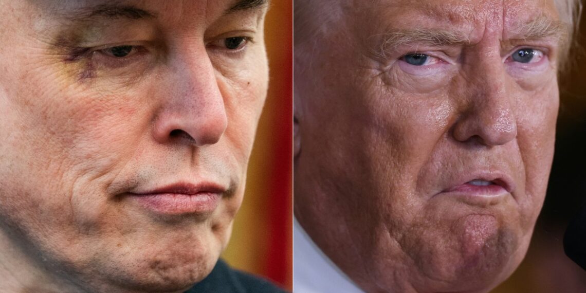 El rompimiento entre Musk y Trump ha generado reacciones que han impactado hasta en las acciones de Tesla. (Photo by Allison ROBBERT and CHARLY TRIBALLEAU / AFP)