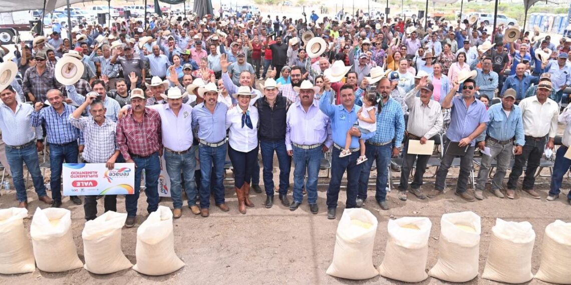 Entregan 260 toneladas de suplemento alimenticio para más de mil ganaderos de Hidalgo, Indé y Ocampo