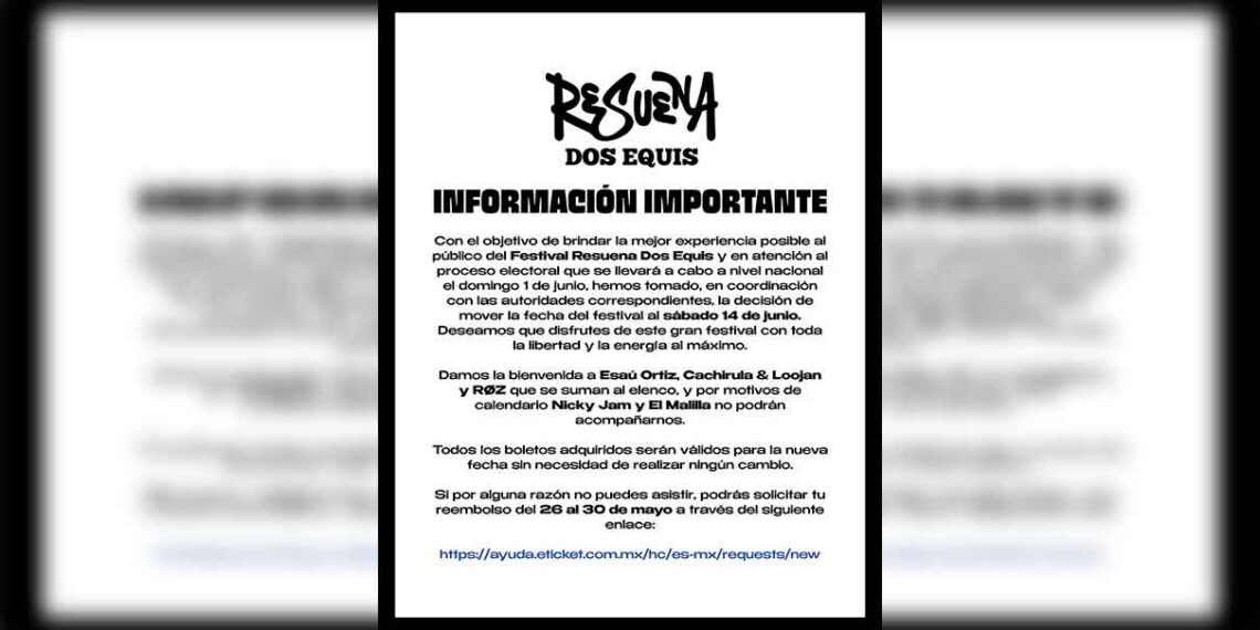 Resuena Dos Equis cambia de fecha, esta es la razón