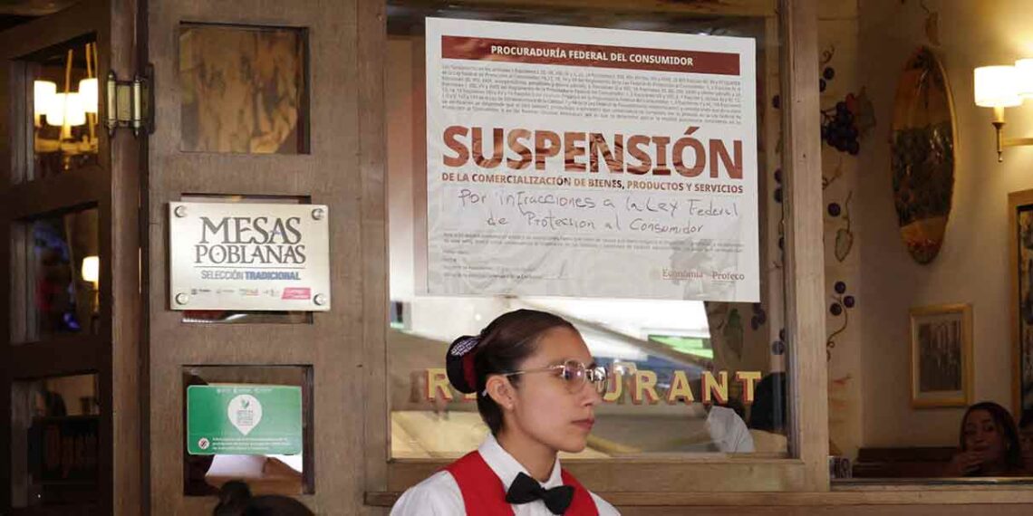 Profeco cierra cuatro restaurantes en Puebla y autoridades estatales gestionan reapertura